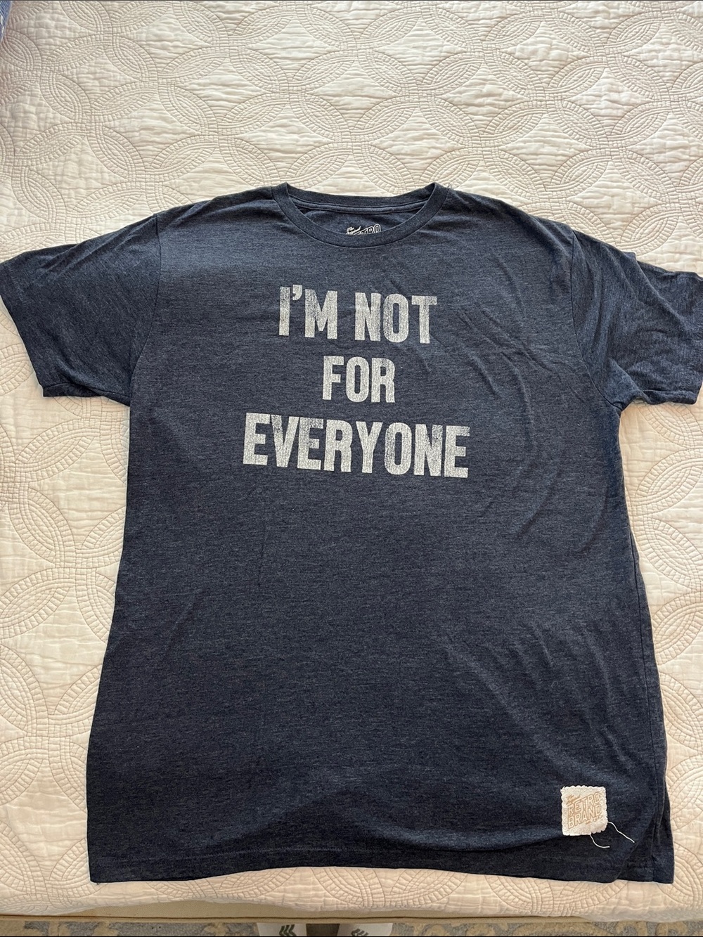 Original Retro Brand Navy Graphic Tee with White Text